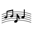 Music notation with solid fill